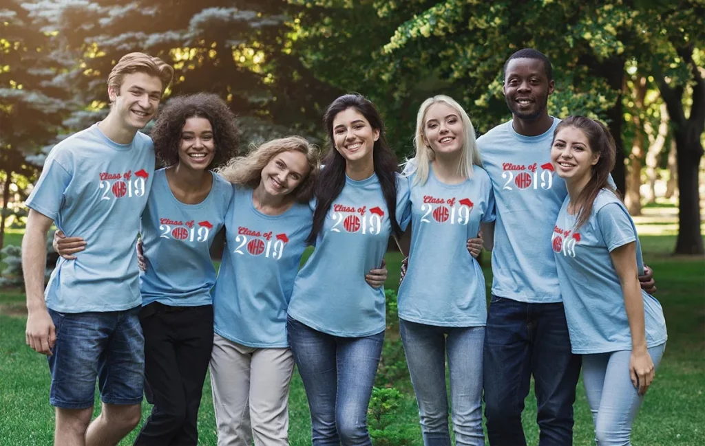 students-wearing-custom-printed-school-pride-shirts